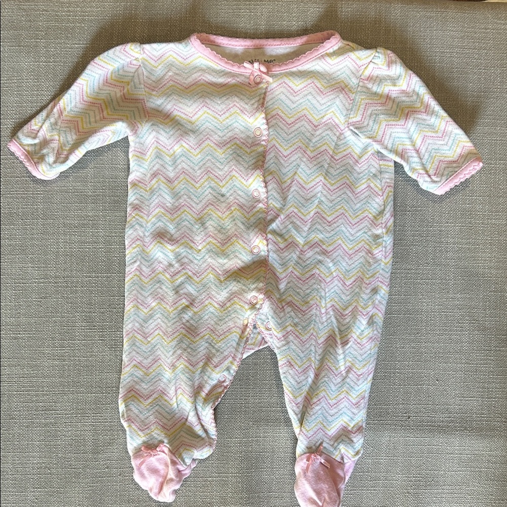 Little Me Multicolor Chevron Kids Footie